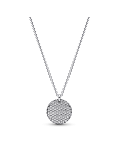 Collar en plata de ley Círculo en Pavé