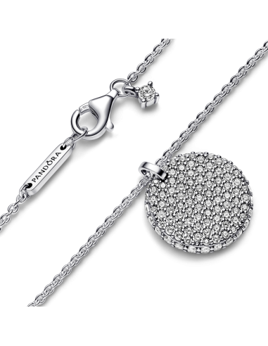 Collar en plata de ley Círculo en Pavé