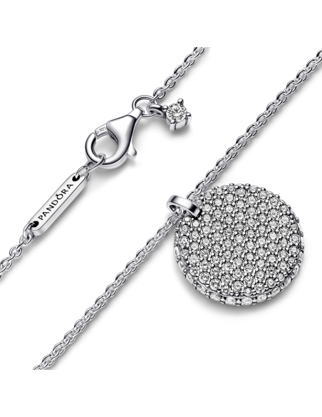 Collar en plata de ley Círculo en Pavé