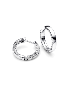 Pendientes de Aro en plata de ley Fila en Pavé