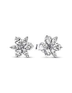 Pendientes de Botón en plata de ley Herbario Brillante