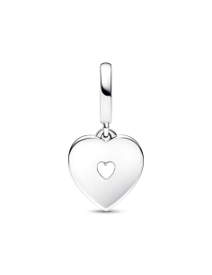 Charm Colgante Doble en plata de ley Corazón Blanco...