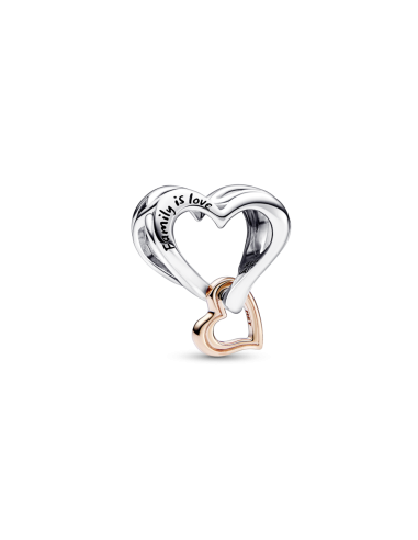 Charm en plata de ley y con un recubrimiento en oro rosa de 14k Corazón Infinito en Filigrana en Dos Tonos