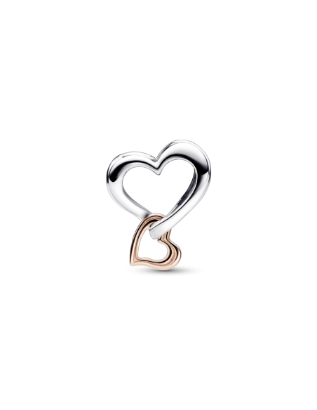 Charm en plata de ley y con un recubrimiento en oro rosa de 14k Corazón Infinito en Filigrana en Dos Tonos