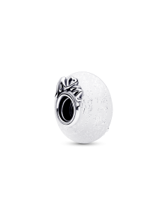 Charm de Cristal de Murano Blanco Brillante en plata de...