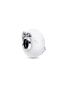 Charm de Cristal de Murano Blanco Brillante en plata de... 2